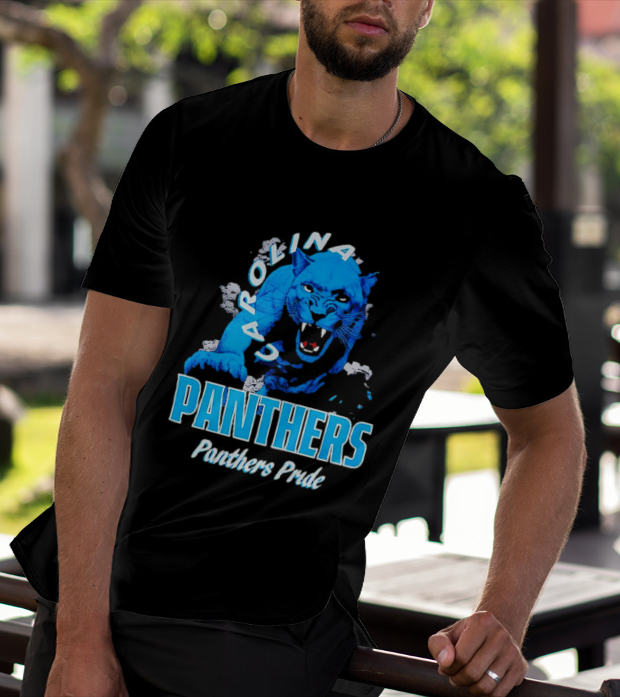Carolina Panthers Pride Charging Forward Fierce Blue Panther T-Shirt