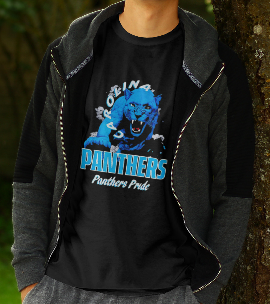 Carolina Panthers Pride Charging Forward Fierce Blue Panther T-Shirt