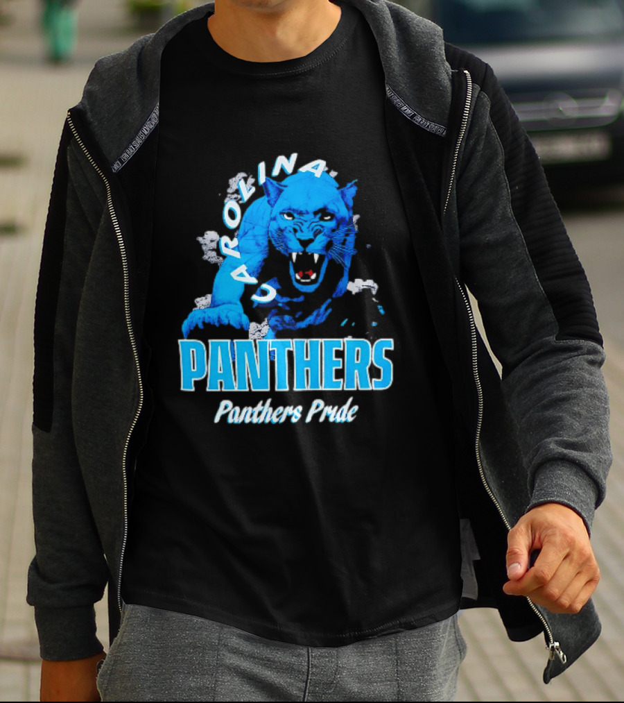 Carolina Panthers Pride Charging Forward Fierce Blue Panther T-Shirt