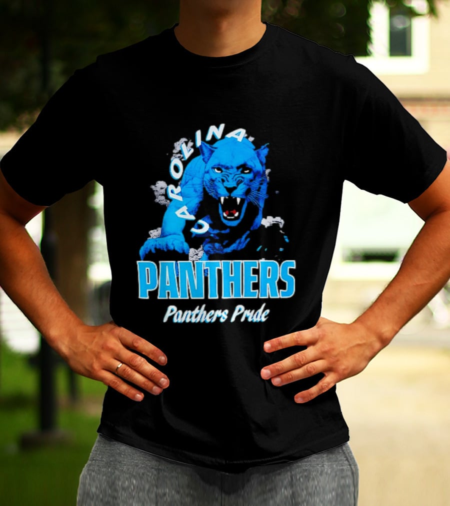 Carolina Panthers Pride Charging Forward Fierce Blue Panther T-Shirt