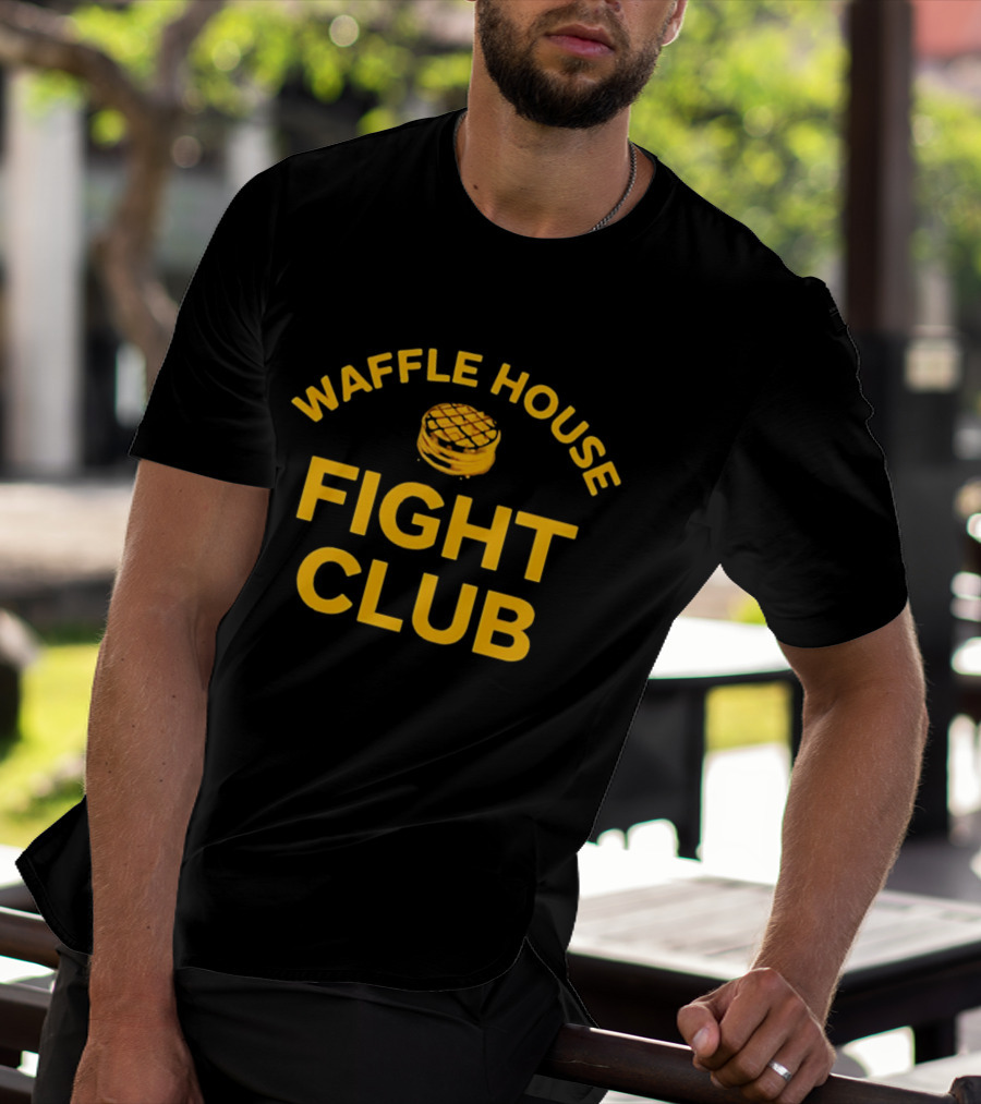 Waffle House Fight Club Restaurant Parody Humor Pancake Stack T-Shirt