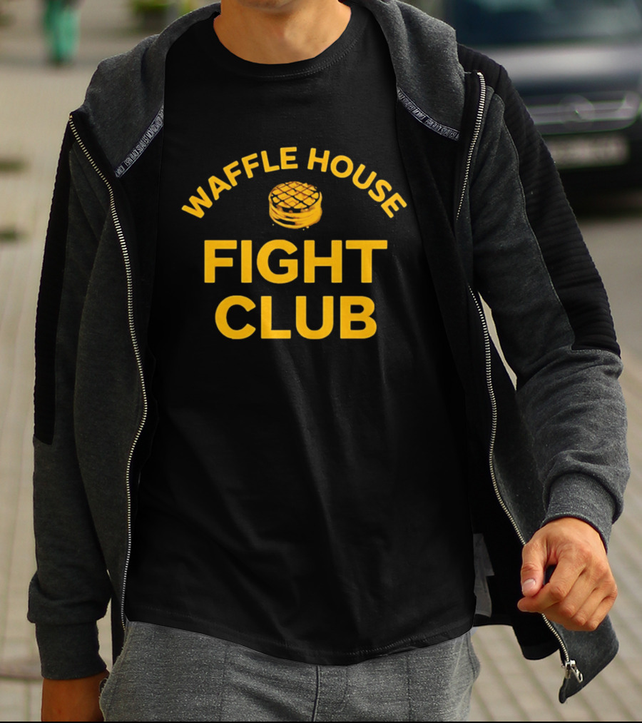 Waffle House Fight Club Restaurant Parody Humor Pancake Stack T-Shirt
