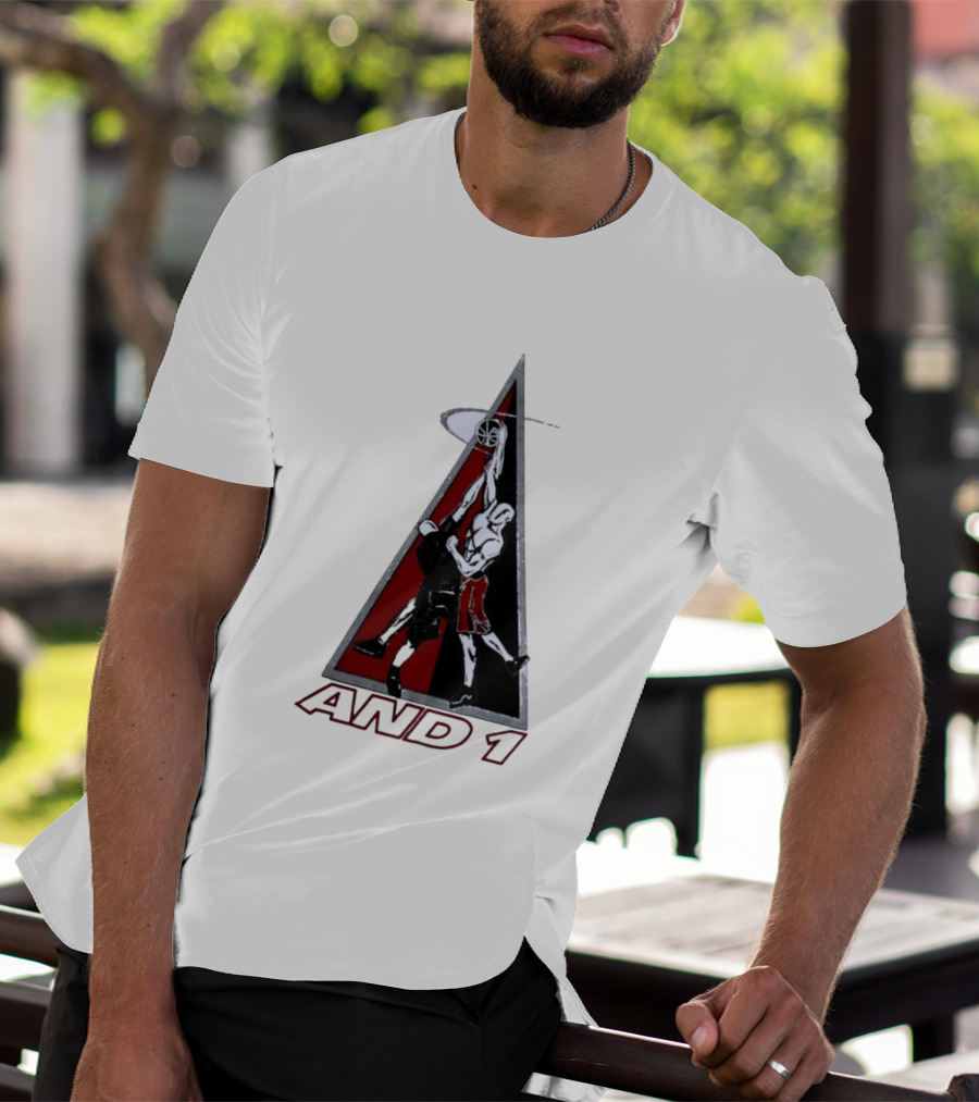 AND 1 Basketball Players Dunking Triangle T-Shirt