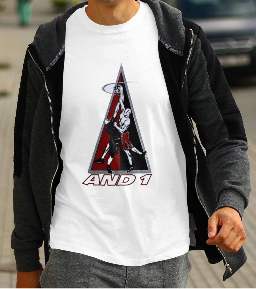 AND 1 Basketball Players Dunking Triangle T-Shirt