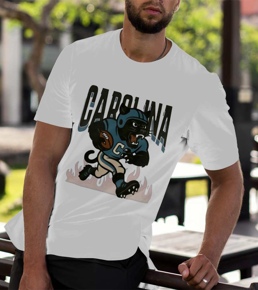 Carolina Panther Football Player Running With Ball T-Shirt