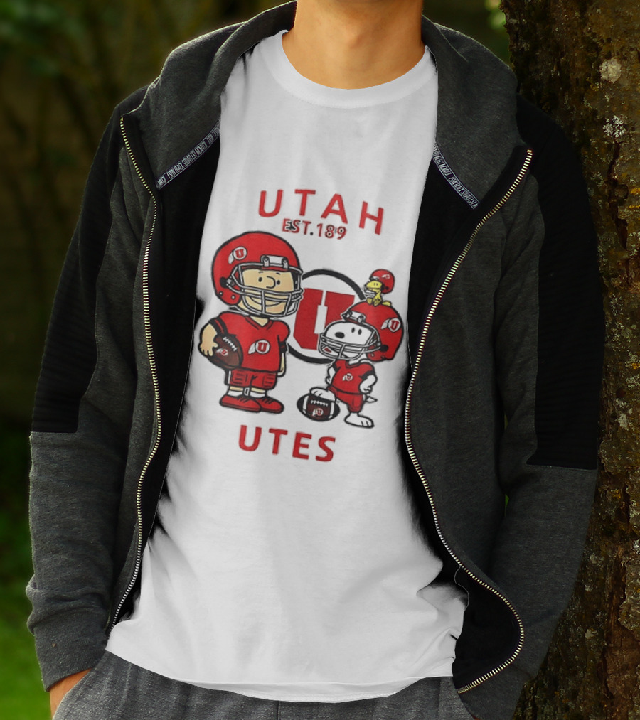 Charlie Brown Snoopy Woodstock Utah Utes EST 1892 Football Team T-Shirt