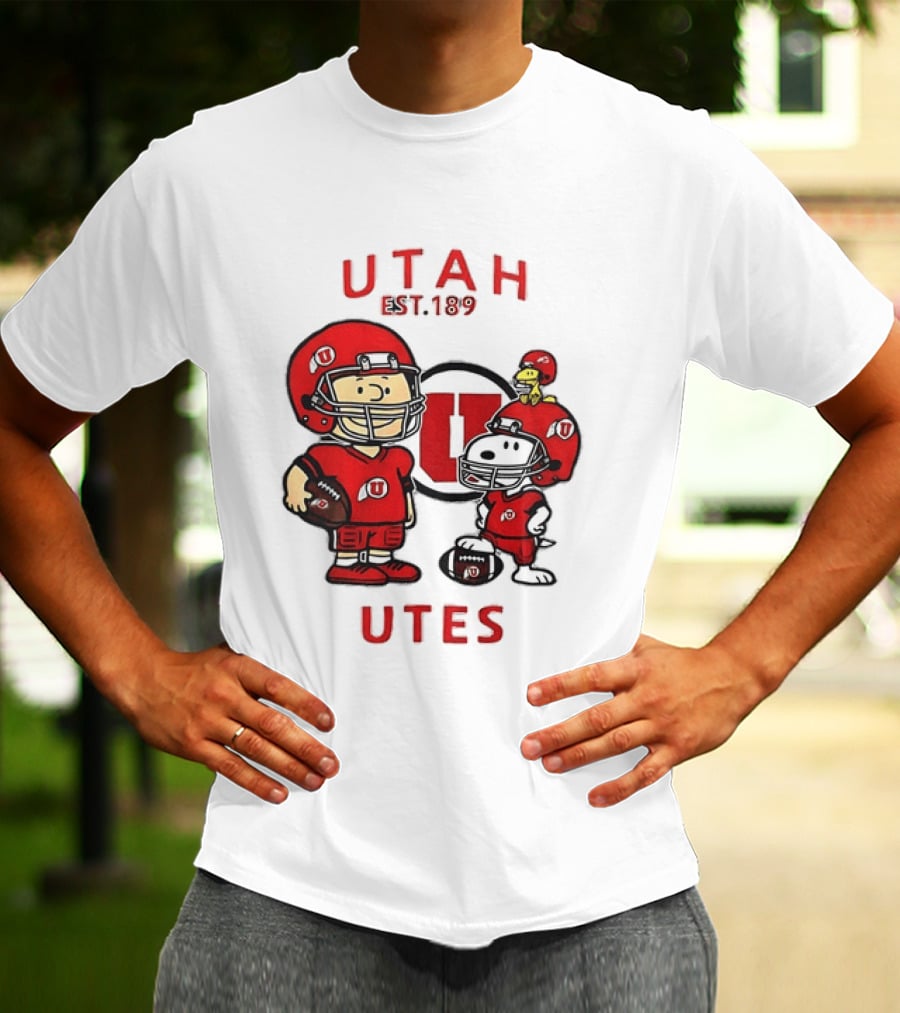 Charlie Brown Snoopy Woodstock Utah Utes EST 1892 Football Team T-Shirt