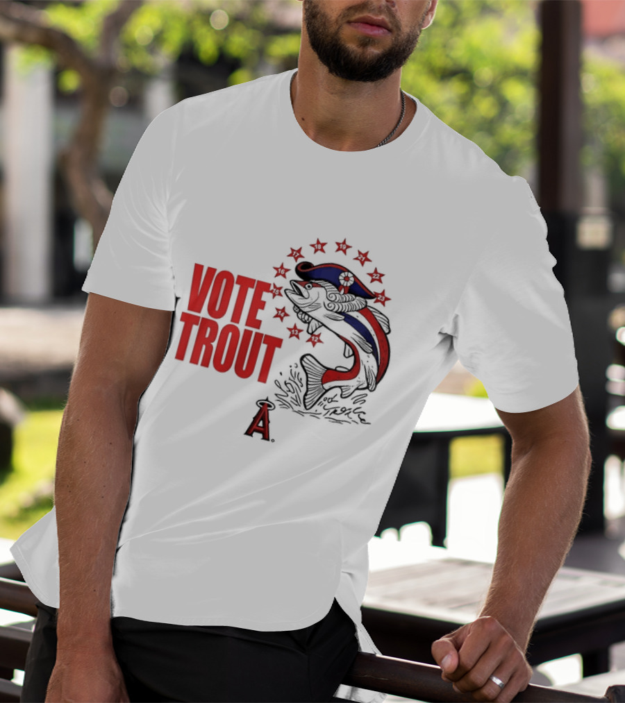 Los Angeles Angels Vote Trout Red Blue Star Fish T-Shirt