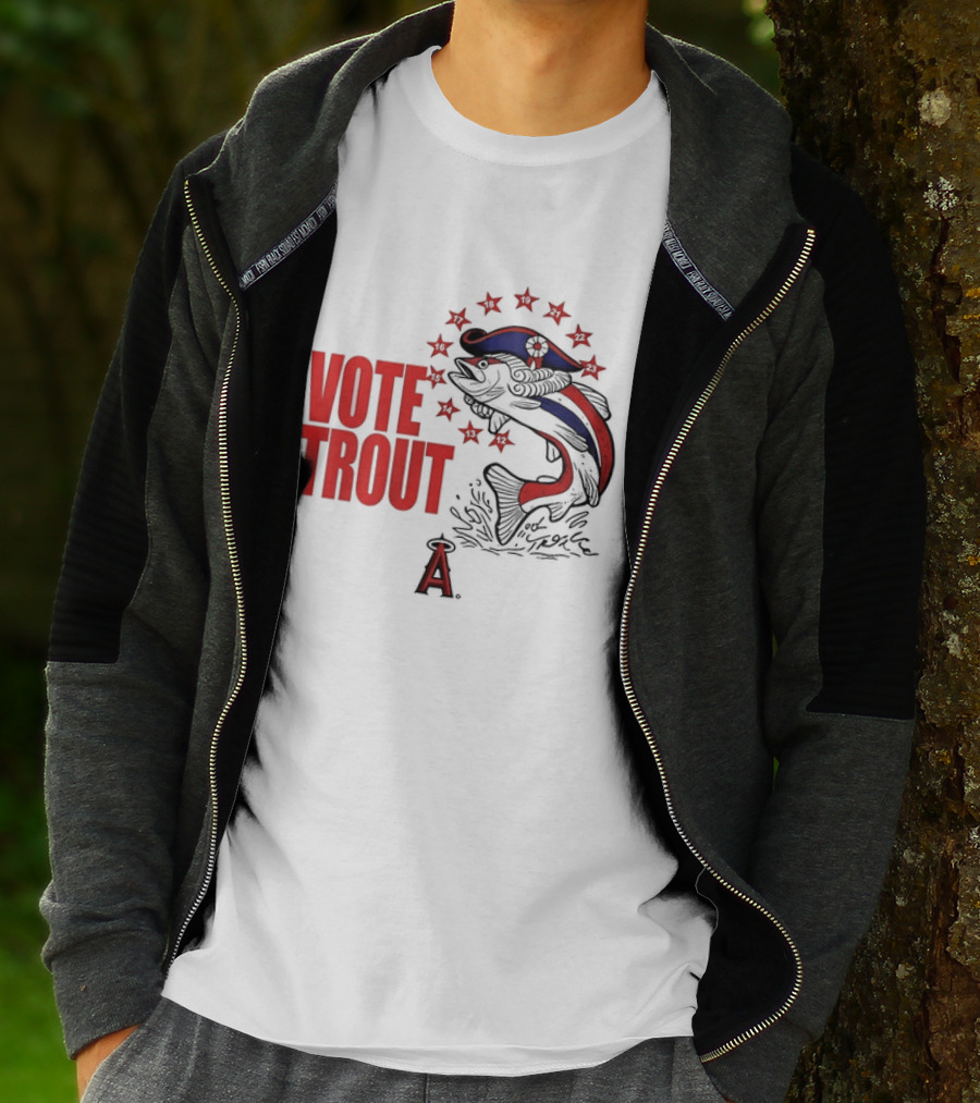 Los Angeles Angels Vote Trout Red Blue Star Fish T-Shirt