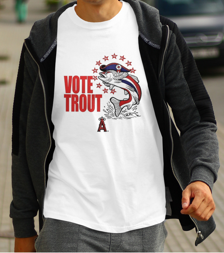 Los Angeles Angels Vote Trout Red Blue Star Fish T-Shirt
