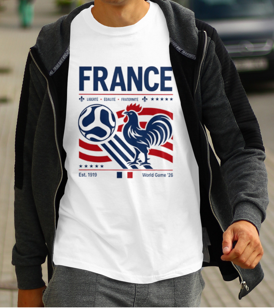 France Liberté Égalité Fraternité Est 1919 Rooster World Game '23 T-Shirt