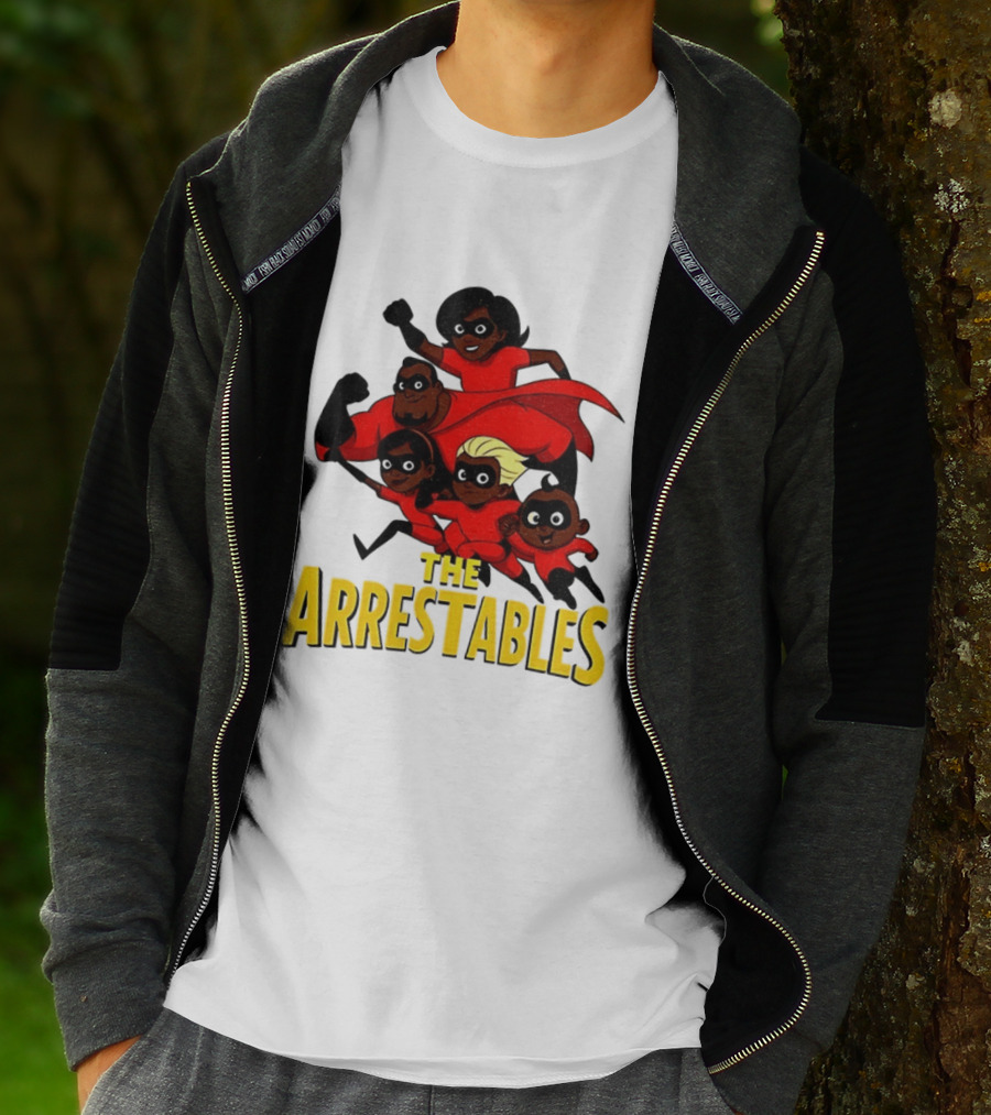 The Arrestables Superhero Family In Red Suits T-Shirt