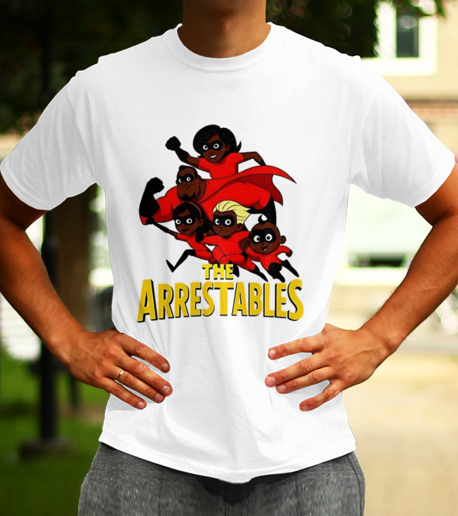 The Arrestables Superhero Family In Red Suits T-Shirt