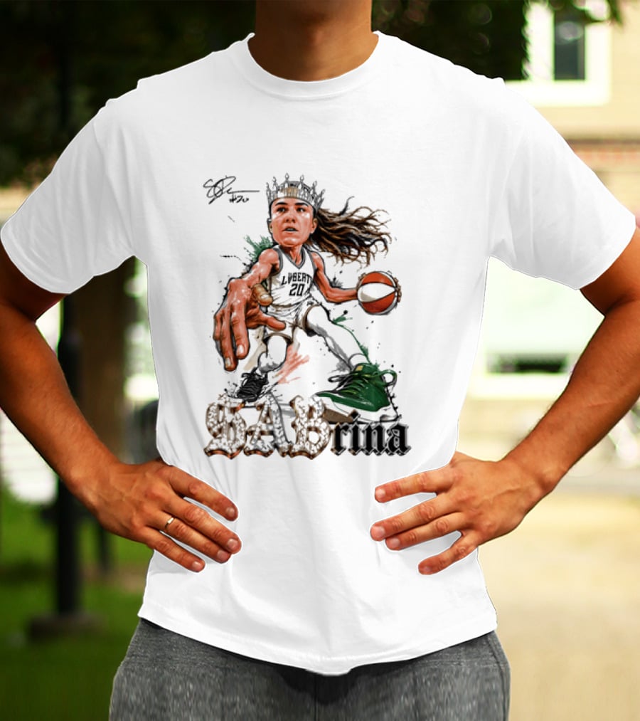 Sabrina Ionescu New York Liberty Basketball Crown T-Shirt