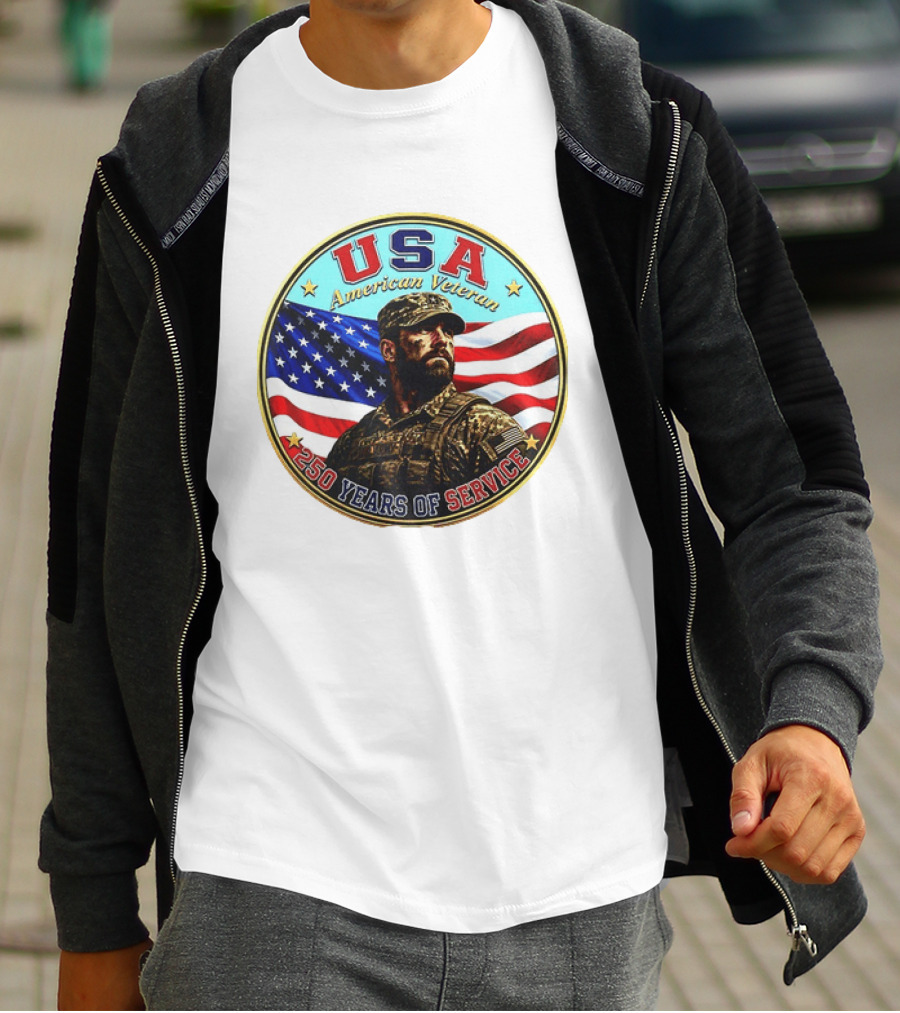 USA American Veteran 250 Years Of Service T-Shirt