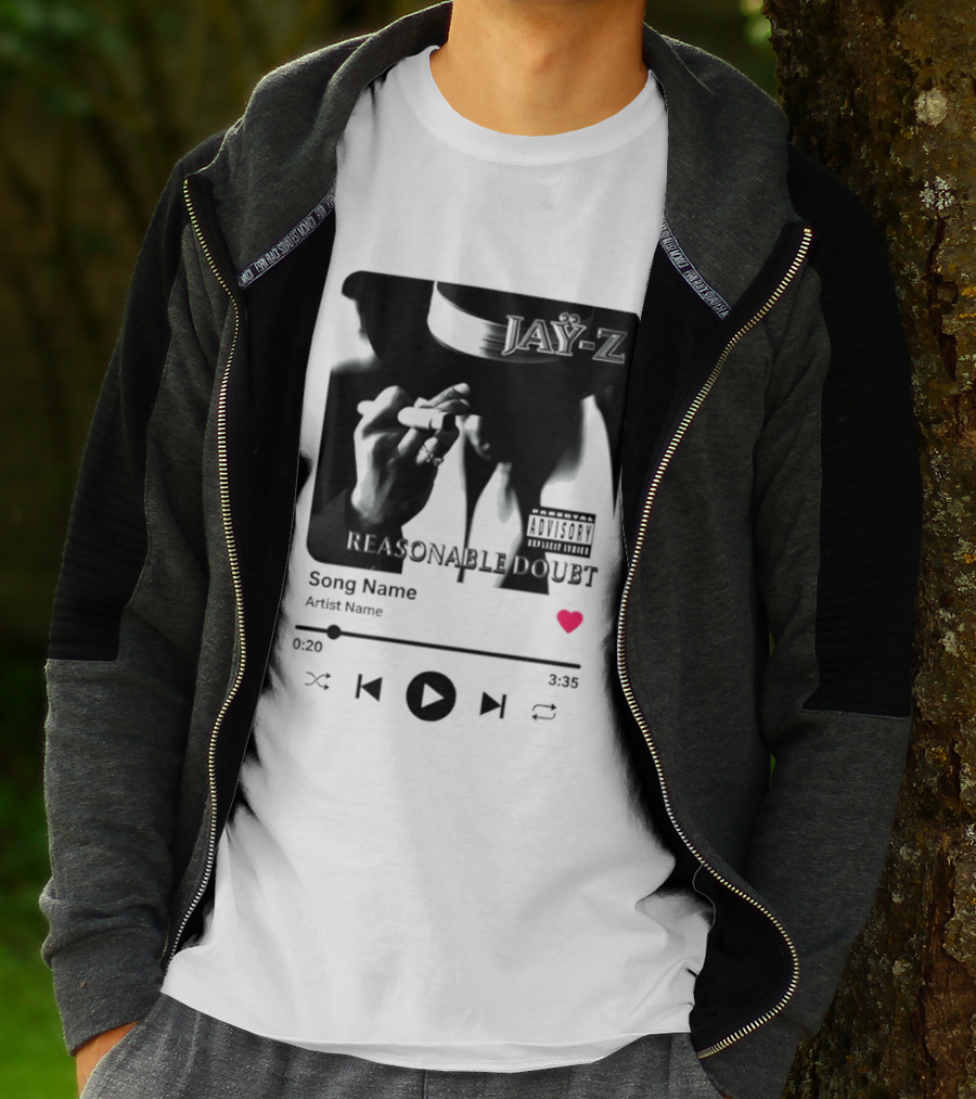 Jay Z Reasonable Doubt Song Name Artist Name Parental Advisory Explicit Content Iconic Album Cover T-Shirt