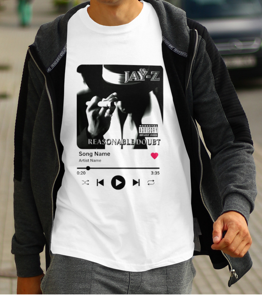 Jay Z Reasonable Doubt Song Name Artist Name Parental Advisory Explicit Content Iconic Album Cover T-Shirt