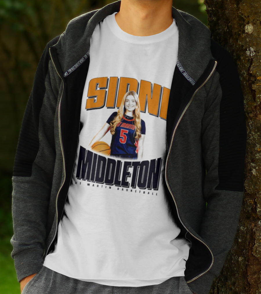Sidni Middleton 5 UT Martin Skyhawks Basketball T-Shirt