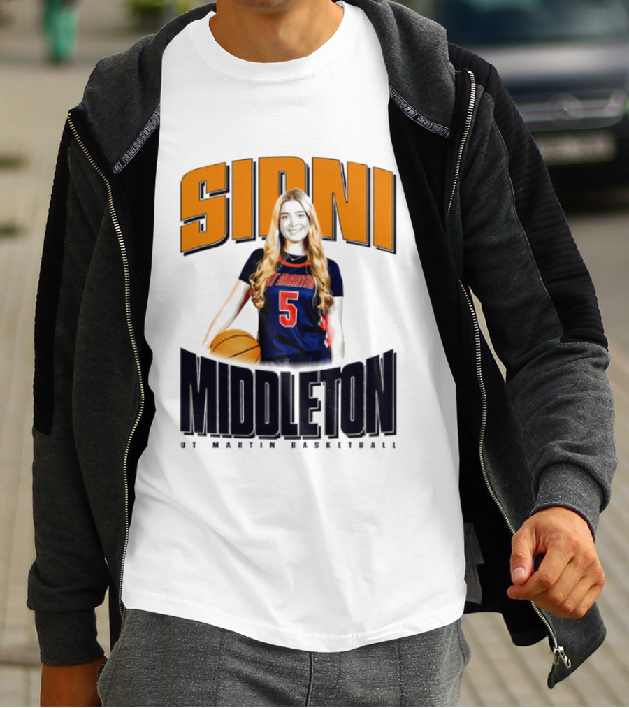 Sidni Middleton 5 UT Martin Skyhawks Basketball T-Shirt