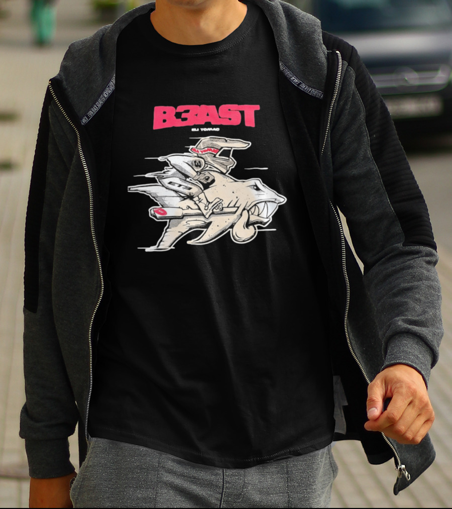 B3AST Eli Tomac Racing Motocross Shark Rider T-Shirt