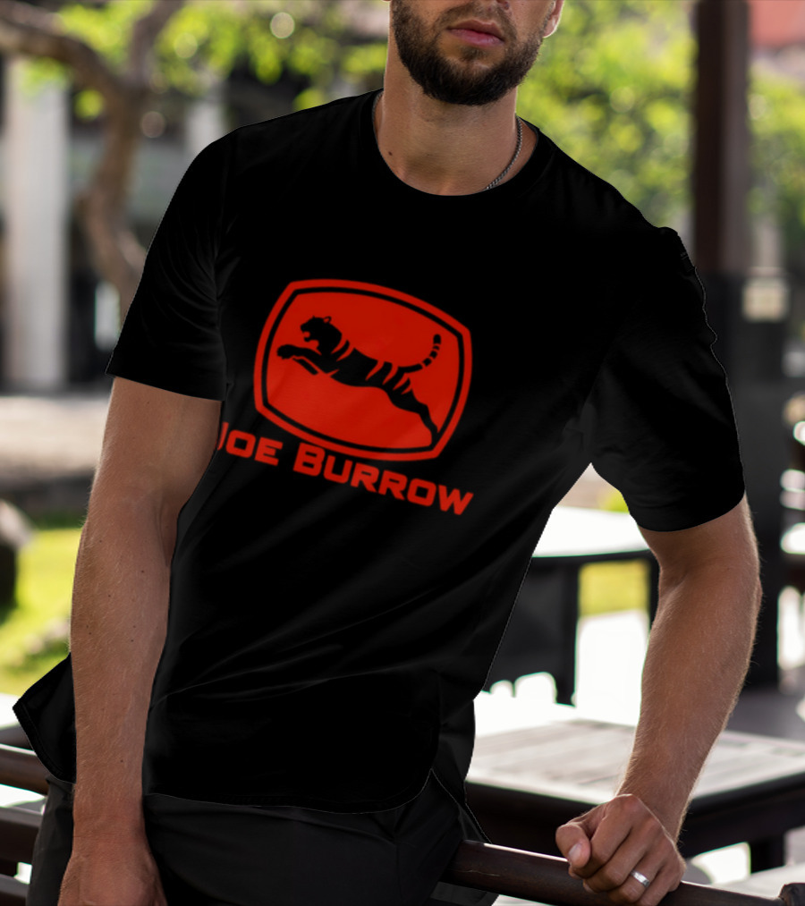 Joe Burrow Cincinnati Bengals Tractor Co Jumping Tiger Oval T-Shirt