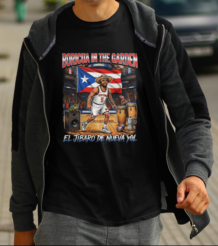 Boricua In The Garden El Jibaro De Nueva Yol Puerto Rico New York Knicks Basketball MSG T-Shirt