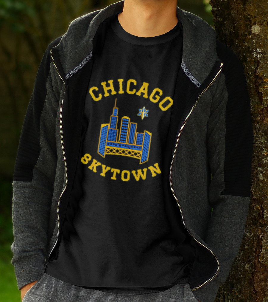 Chicago Skytown Iconic Skyline Star Architecture The Loop T-Shirt