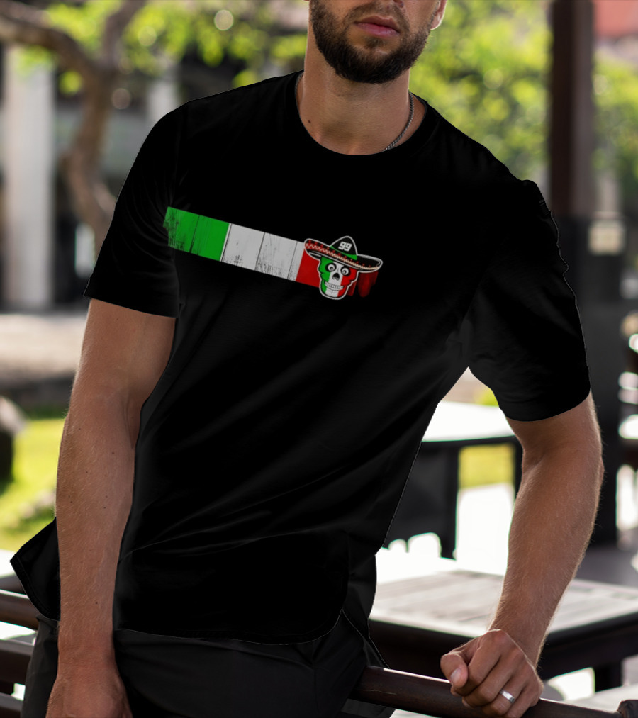 Daniel Suarez 99 Skull Sombrero Mexican Flag T-Shirt