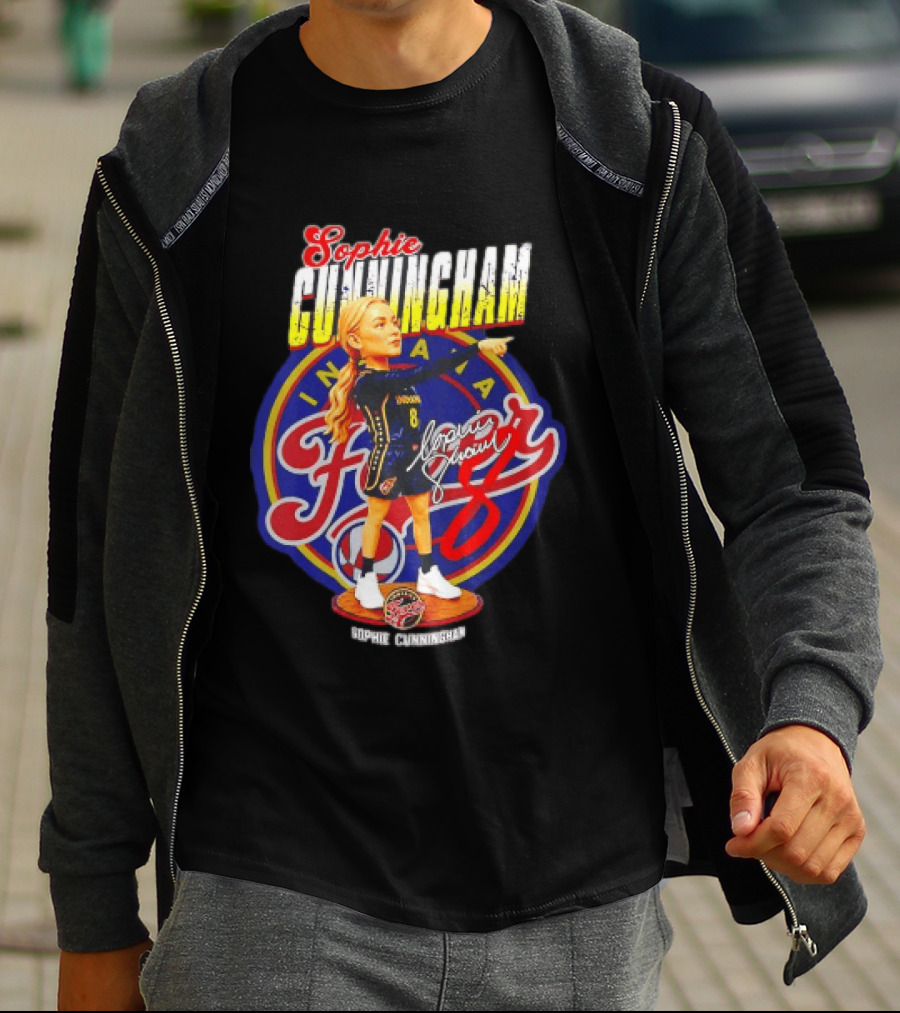 Sophie Cunningham Bobblehead Indiana Fever Pointing Signature T-Shirt