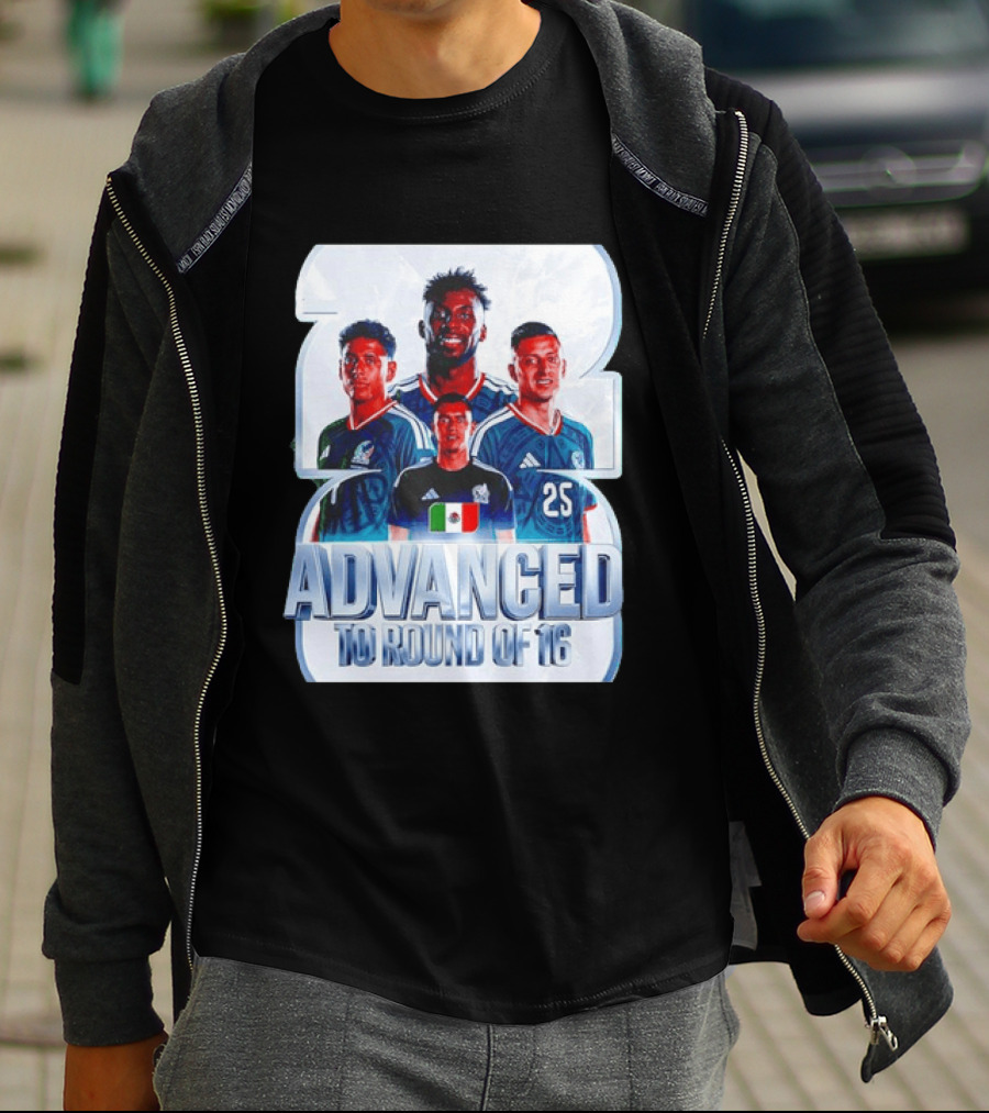 Advanced To Round Of 16 Mexico National Football Team 25 T-Shirt