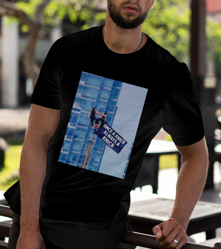 New York Knicks Once A Knick Always A Knick Flag Empire State Building NYC T-Shirt