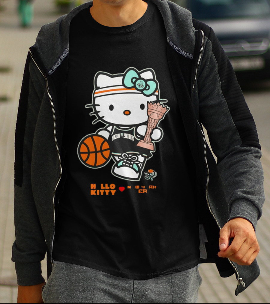 Hello Kitty New York Liberty 2026 WNBA Commissioner's Cup Basketball 30th Anniversary T-Shirt