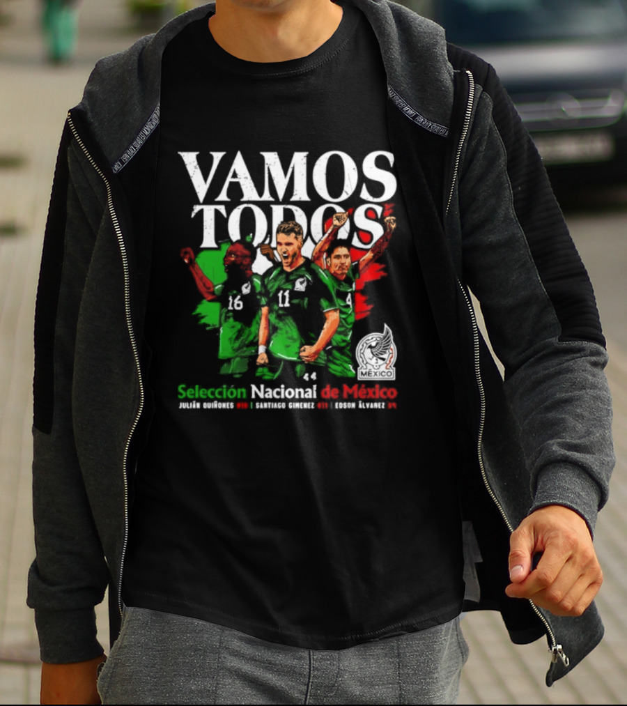 Vamos Todos Selección Nacional De México Julián Quiñones Santiago Gimenez Edson Álvarez Soccer Spirit T-Shirt