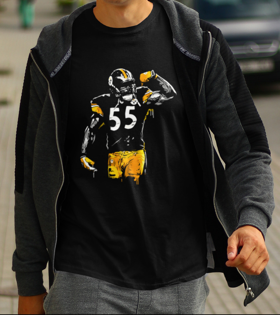 Pittsburgh Steelers Number 55 Football Player Drip T-Shirt