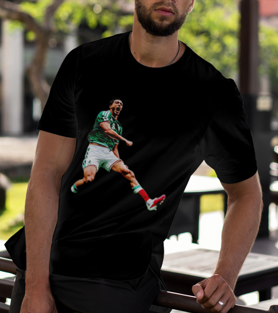 Raúl Jiménez Celebrating Mexico National Soccer Team Victory T-Shirt