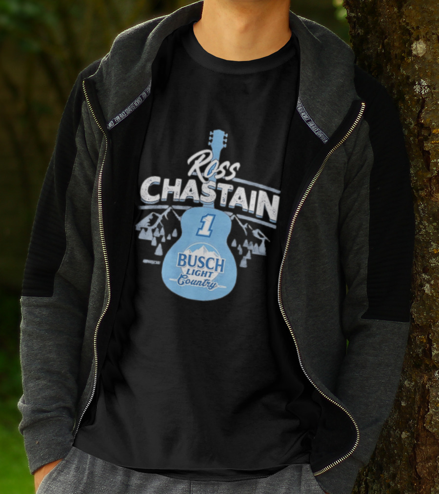 Ross Chastain No 1 Busch Light Country Guitar T-Shirt