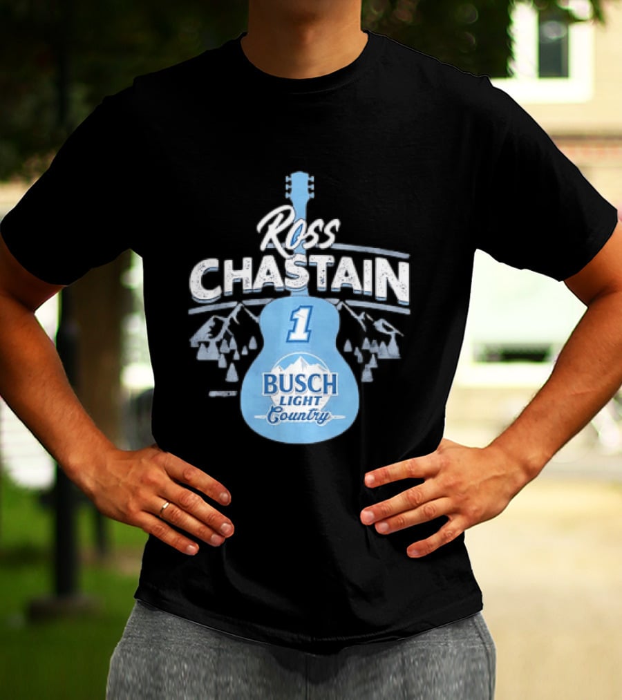 Ross Chastain No 1 Busch Light Country Guitar T-Shirt