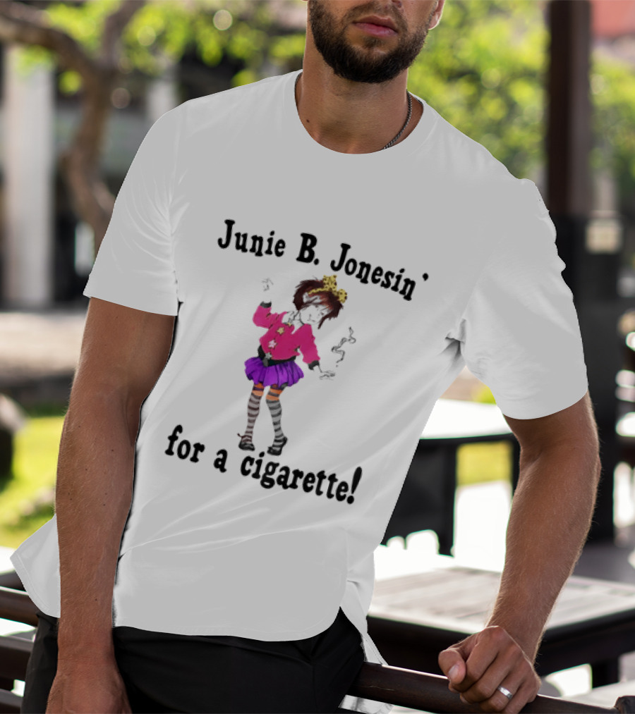 Junie B Jonesin For A Cigarette Vintage Cartoon Style Character With Bow And Tutu T-Shirt