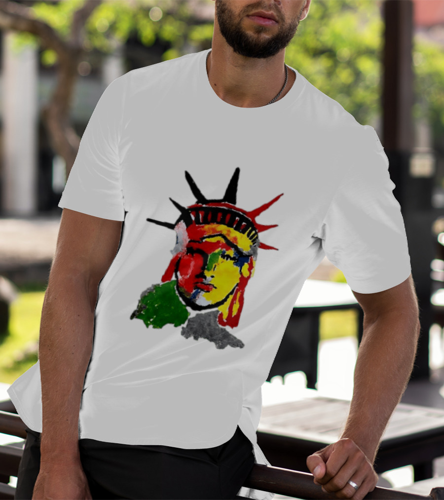 Liberty Pop Statue Of Liberty Paint Splatter T-Shirt