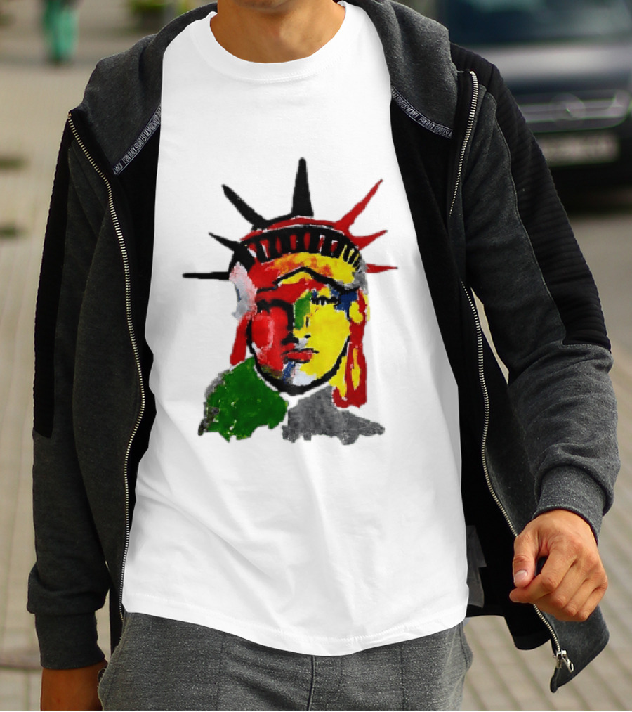 Liberty Pop Statue Of Liberty Paint Splatter T-Shirt