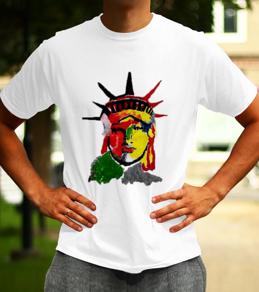 Liberty Pop Statue Of Liberty Paint Splatter T-Shirt