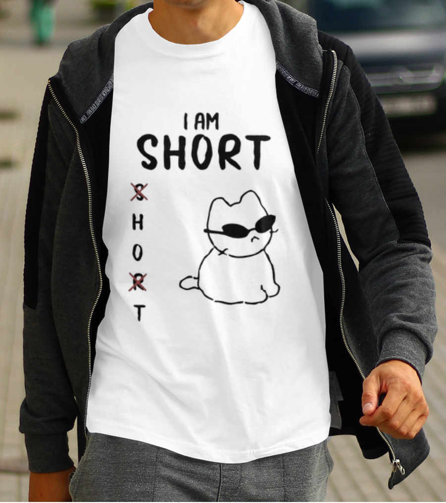I Am Short Cat Meme X Hot Sunglasses T-Shirt