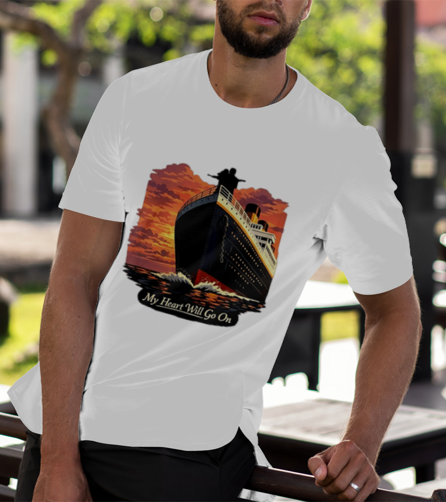 Titanic Sunset Scene My Heart Will Go On Jack And Rose T-Shirt