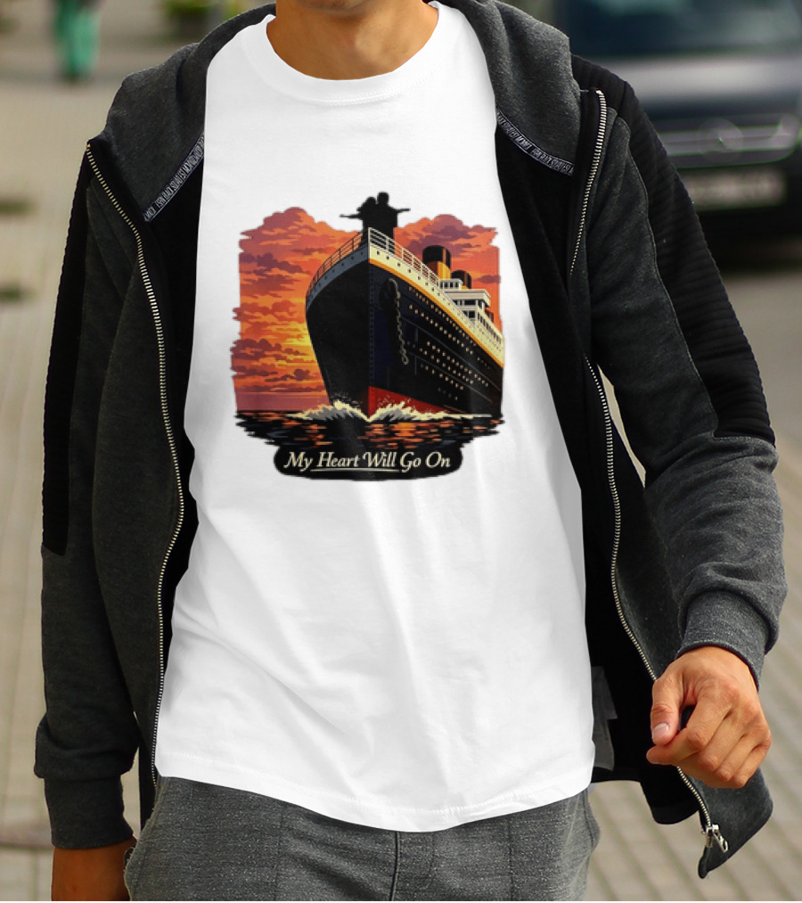 Titanic Sunset Scene My Heart Will Go On Jack And Rose T-Shirt