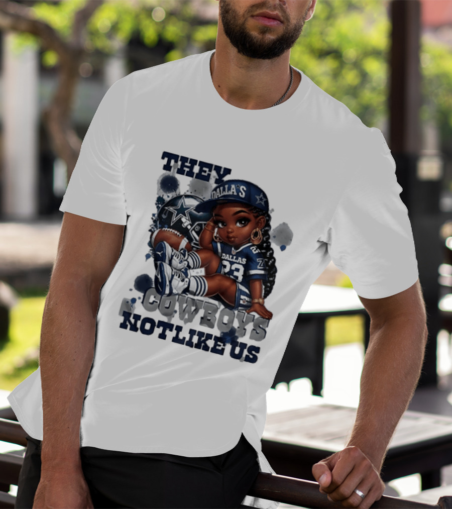 Dallas Cowboys They Not Like Us Black Girl 23 Jersey Football Fan T-Shirt