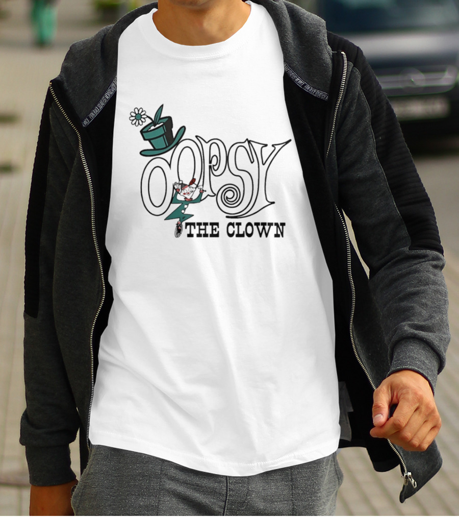 Oopsy The Clown Flower Top Hat T-Shirt