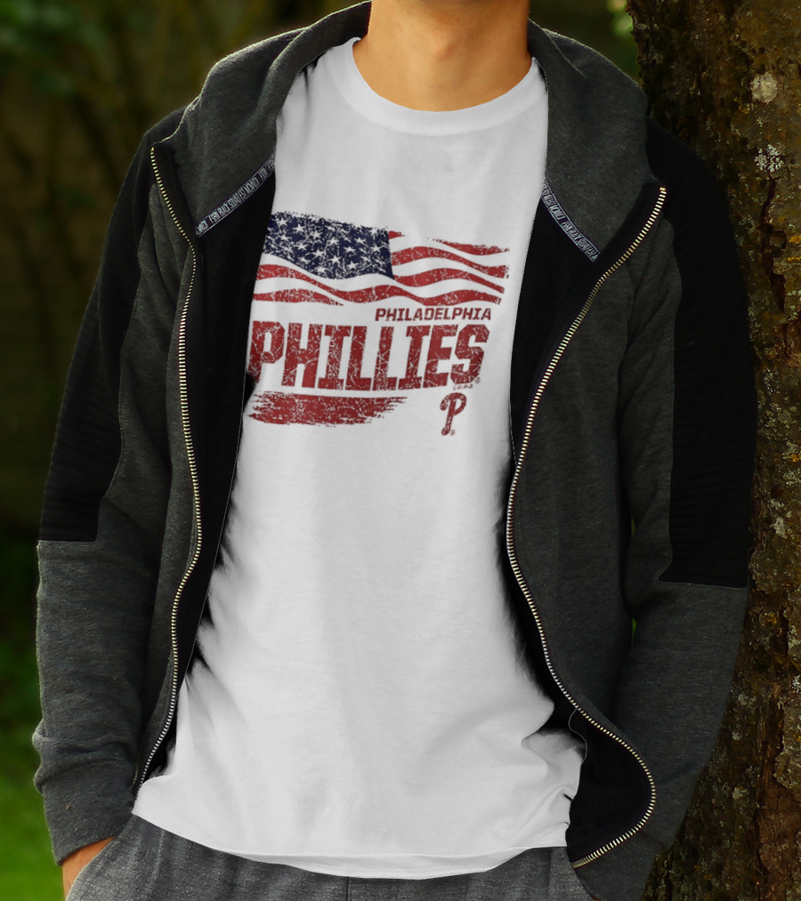 Philadelphia Phillies Waving American Flag 2026 MLB All Star Game T-Shirt
