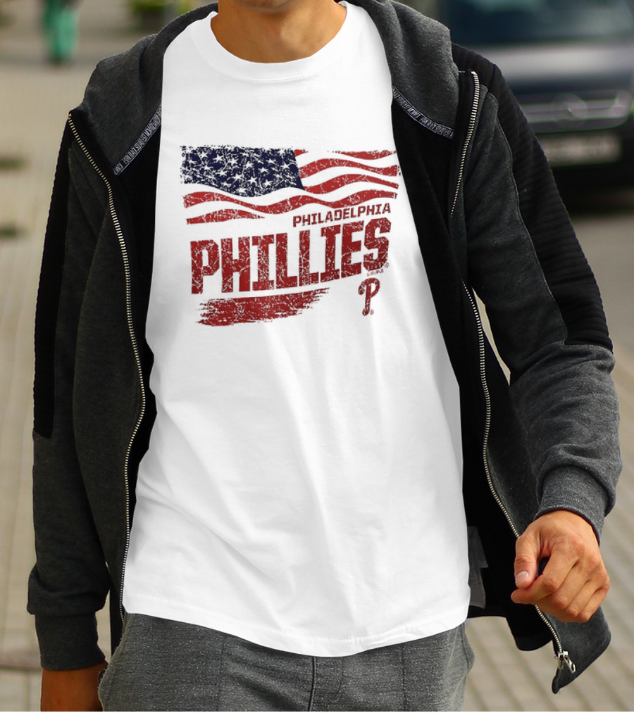 Philadelphia Phillies Waving American Flag 2026 MLB All Star Game T-Shirt