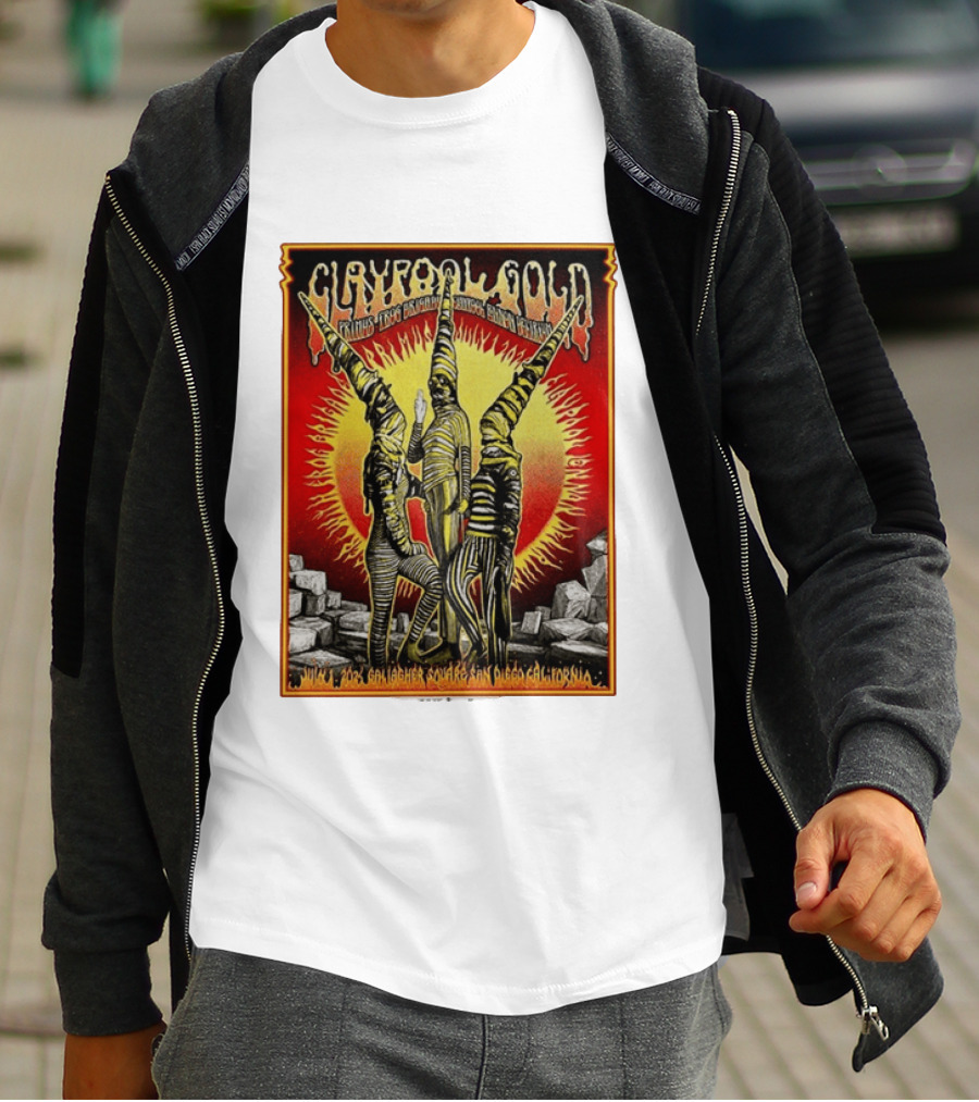 Primus Claypool Gold Tour 2026 Gallagher Square San Diego July 1 Psychedelic T-Shirt