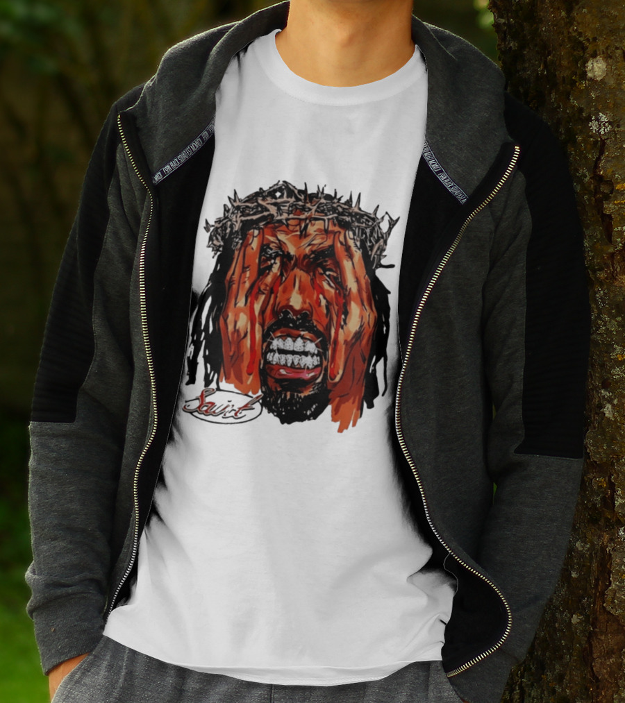 Saint Jesus Crown Of Thorns Diamond Grillz T-Shirt